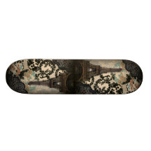 Sophisticated Paris Eiffel Tower Lace damask Skateboard Decks