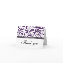 Sophisticated Plum Swirls Thank You Card