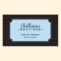 Sophisticated Polka dot Business Card (black/blue) business cards