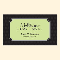 Sophisticated Polka dot Business Card (black/lime) business cards