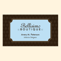 Sophisticated Polka dot Business Card (brown/blue) business cards