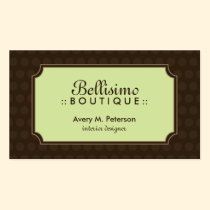 Sophisticated Polka dot Business Card (brown/lime) business cards