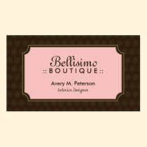 Sophisticated Polka dot Business Card (brown/pink) business cards
