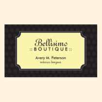 Sophisticated Polkadot Business Card (black/lemon) business cards