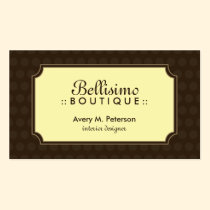 Sophisticated Polkadot Business Card (brown/lemon) business cards