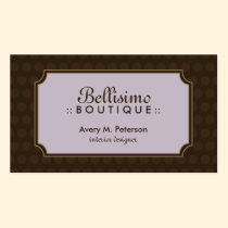 Sophisticated Polkadot Business Card (brown/lilac) business cards