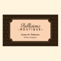 Sophisticated Polkadot Business Card (brown/peach) business cards