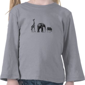Sophisticated Safari, Giraffe, Elephant and Zebra Shirt