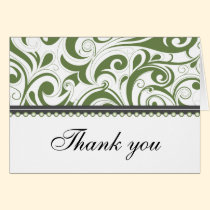 Sophisticated Sage Swirls Thank You Card cards