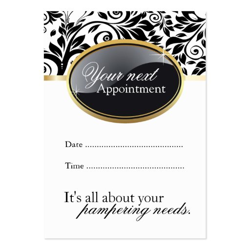 Sophisticated Salon and Spa Appointment Card Business Card (back side)