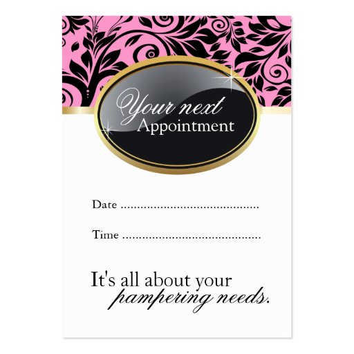 Sophisticated Salon and Spa Appointment Card Business Card Templates (back side)