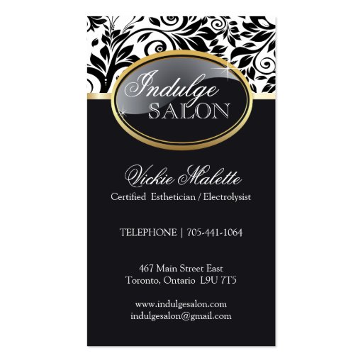 Sophisticated Salon and Spa Business Cards (front side)