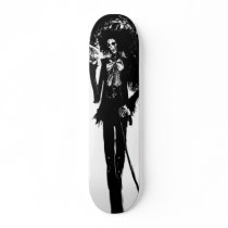 Sophisticated Skeleton Smoking Skate Board skateboards by TronRx Sophisticated Skeleton Smoking Skate Board skateboards