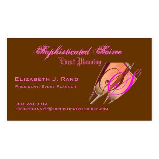 Sophisticated Soiree Business Cards (front side)