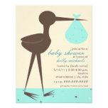 Sophisticated Stork Robin's Egg Blue Baby Shower Personalized Invitation