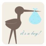 Sophisticated Stork Robin's Egg Blue It's A Boy Stickers