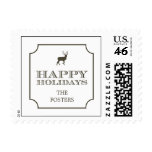 Sophisticated Tag Personalized Holiday Postage stamps