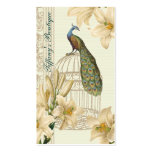 Sophisticated vintage Peacock Lily Business cards