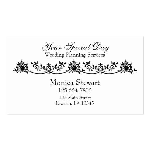 Sophisticated Wedding Planner Business Card (front side)