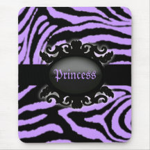 Sophisticated  Zebra Print monogram Mousepads
