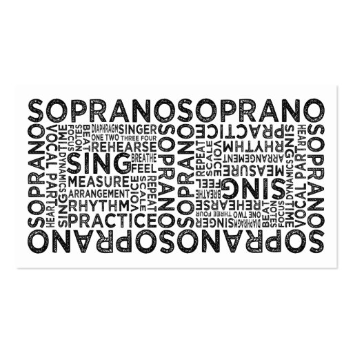 Soprano Typography Business Card (front side)