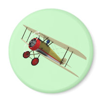 Sopwith Camel and Pilot Fridge Magnets