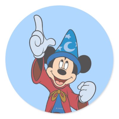 Sorcerer Mickey Mouse Round Stickers