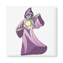 sorcerer wizard with crystal ball refrigerator magnet