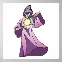 sorcerer wizard with crystal ball posters