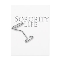 Sorority Life Martini Glass postcards