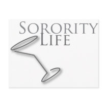 Sorority Life Martini Glass postcards
