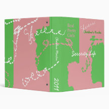Sorority Pink and Green Binder