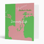 Sorority Pink and Green Binder
