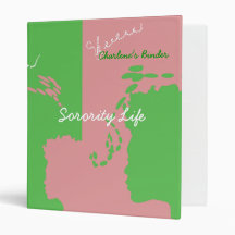 Sorority Pink and Green Binder