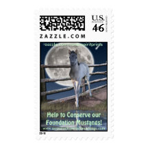 Sorraia Mustang Filly Equine Postage Stamp
