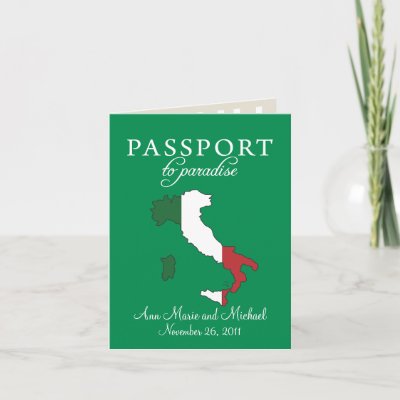 Sorrento Italy Passport Wedding Invitation Greeting Card by labellarue