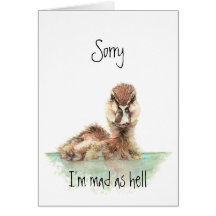 Sorry, Angry Duck, Encouragement, Job Loss Greeting Card
