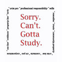 Sorry, Can't...Gotta study. shirt
