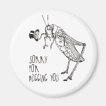 Sorry for bugging: Vintage grasshopper / cricket Fridge Magnet
