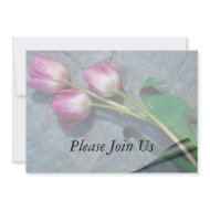 Sorry For Your Loss Pink Tulips invitation