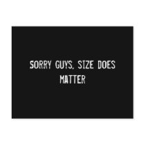 Sorry guys, size does matter postcards