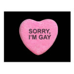 Sorry, I'm Gay Candy Heart Post Card
