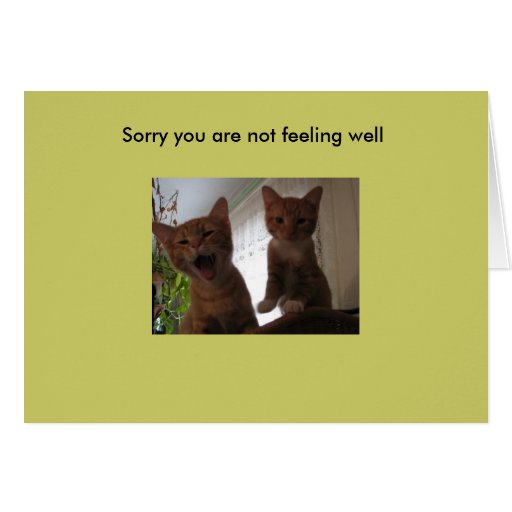 Sorry You Are Not Feeling Well Greeting Card Zazzle