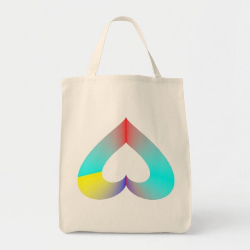 SOS Rainbow Heart Grocery Tote Grocery Tote Bag