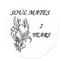 SOUL MATES 2 Years Round Stickers