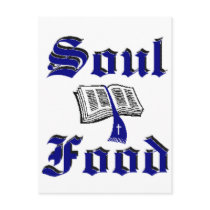 Soulfood Dark Blue Design postcards