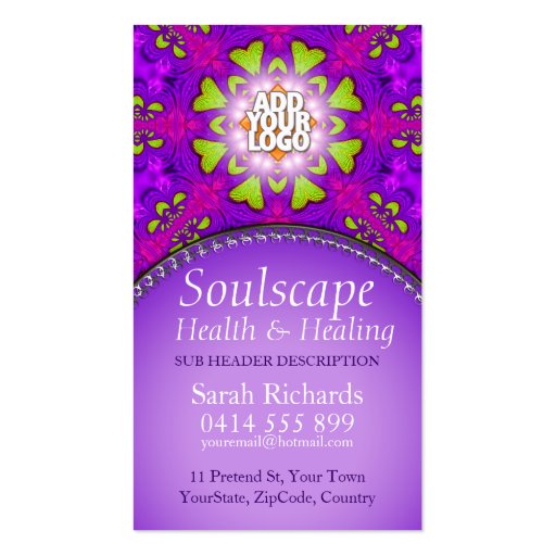 Soulscape Health & Healing New Age Business Card (front side)