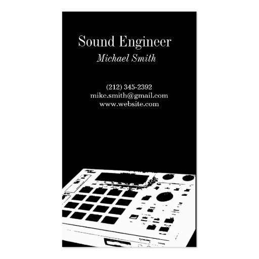 Sound Engineer Business Card (front side)
