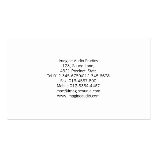Sound Engineer Sound MiIxing Console Business Card Templates (back side)