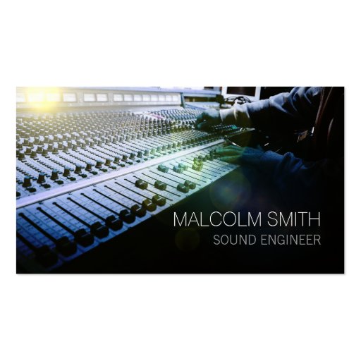 Sound Engineer Sound MiIxing Console Business Card Templates (front side)